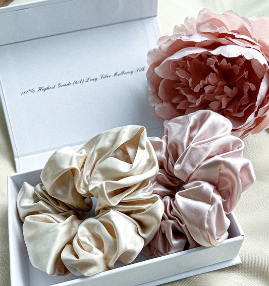 The Large Pure Silk Scrunchies